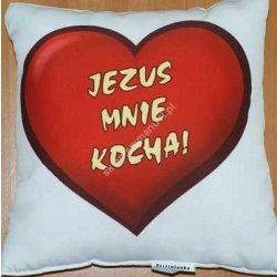 Poduszka przytulanka - wzór 25 Serce - Jezus mnie kocha!