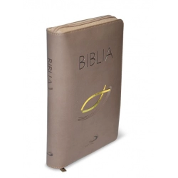 Biblia z kolorową wkładką (Biblia z rybką) oprawa flexy z suwakiem