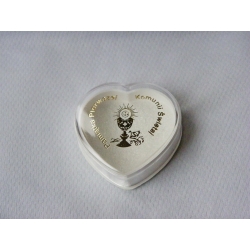 Pudełko na różaniec - komunijne w kształcie serca