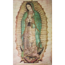 Maryja Guadalupe Obrazek drewniany kolorowy, ikona  9x14 cm