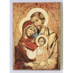 Obrazek drewniany kolorowy ikona Święta Rodzina
