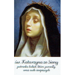 Obrazek plastikowy święta Katarzyna ze Sieny z modlitwą