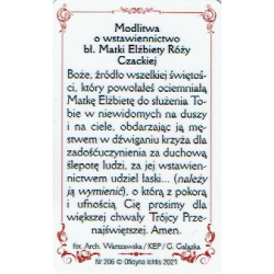 Obrazek plastikowy Matka Elżbieta Róża Czacka z modlitwą