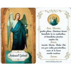 Obrazek plastikowy Archanioł Gabriel z modlitwą Zdrowaś Maryjo po łacinie