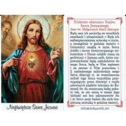 Obrazek plastikowy Najświętsze Serce Jezusa z obietnicami