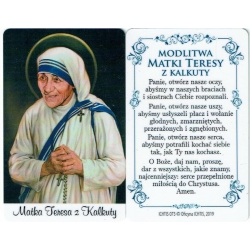 Obrazek plastikowy Święta Matka Teresa z Kalkuty z modlitwą świętej