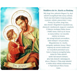 Obrazek z modlitwą do świętego Józefa