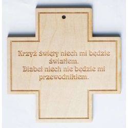 Krzyż drewniany z modlitwą W opisie podane rodzaje modlitw z odpowiednim numerem